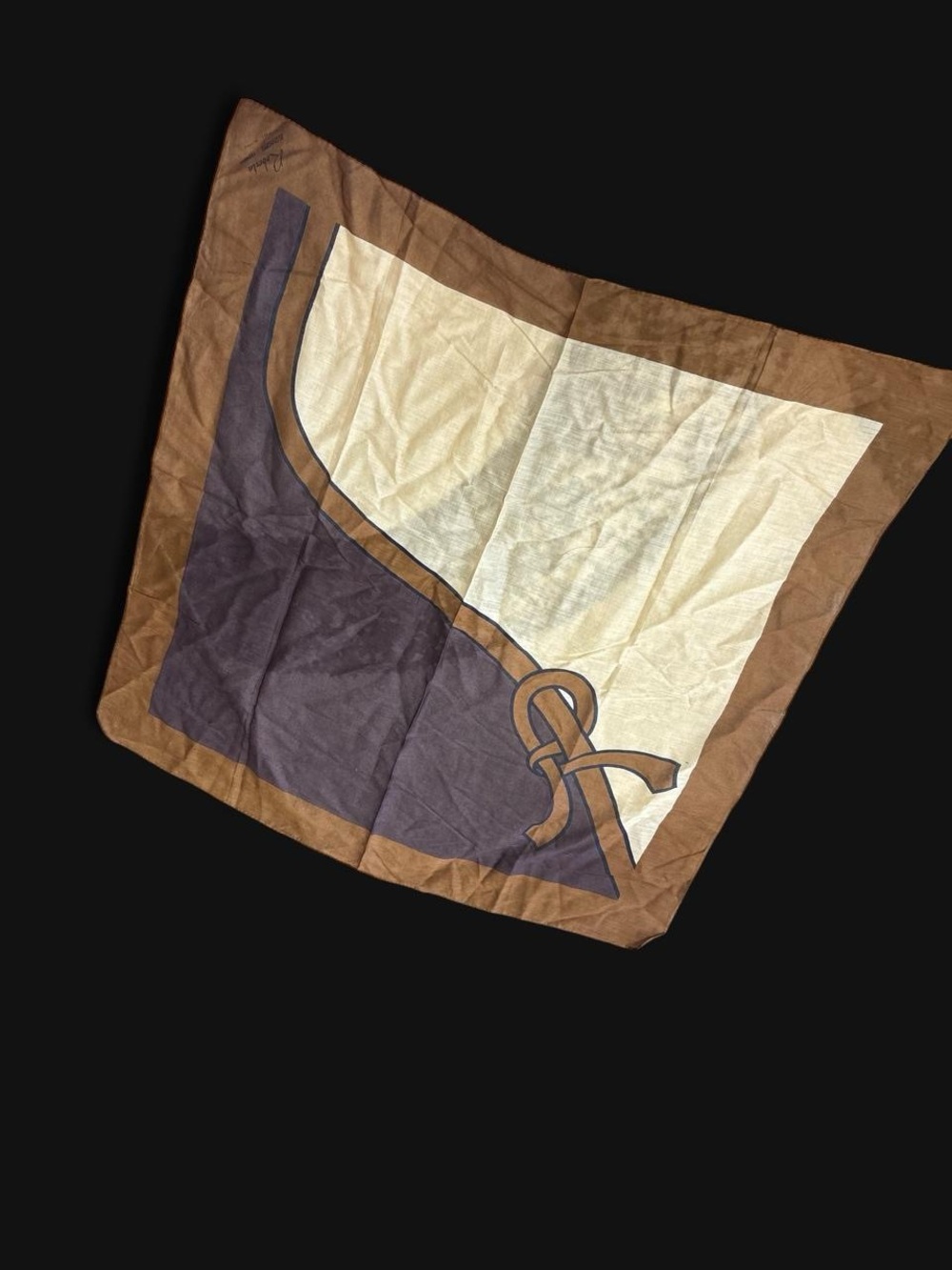 Vintage Brown and Cream Women's Fashion Scarf